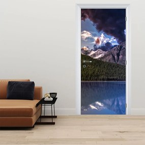 Fotótapéta ajtóra - Tó és hegyek (95x205cm)