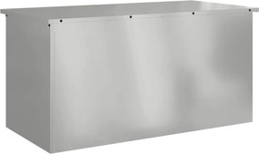 vidaXL Kültéri Tároló Doboz Ezüst 100 x 50,5 x 50 cm Acél