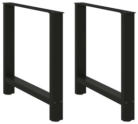 2 db fekete étkezőasztal láb 80 x (72-73) cm acél