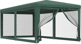 vidaXL zöld HDPE rendezvénysátor 6 hálós oldalfallal 3x6 m