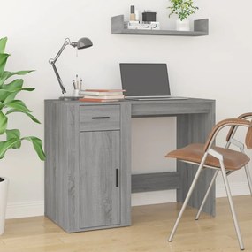 szürke sonoma színű szerelt fa íróasztal 100x49x75 cm