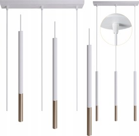 Frey acél függőlámpa 3 pontos 3xG9 105cm fehér-arany modern