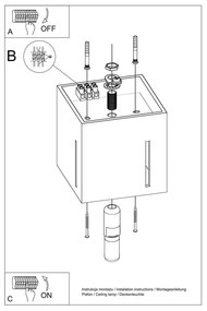 Fehér mennyezeti lámpa fém búrával 10x10 cm Pax – Sollux