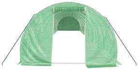 zöld acélvázas melegház 48 m² 16 x 3 x 2 m