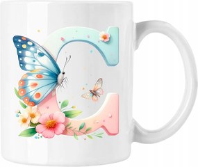 Pillangó bögre pillangó betű ábécé C fehér 330ml