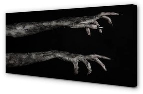 Canvas képek Fekete háttér piszkos kezek 120x60 cm