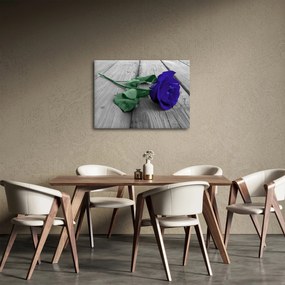 Kép - Kék rózsa zöld szárral (70x50 cm)