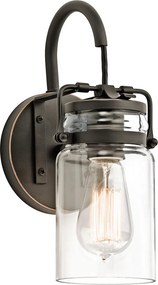 Kichler klasszikus modern vintage fali lámpa brinley barna átlátszó elskl-brinley1-oz