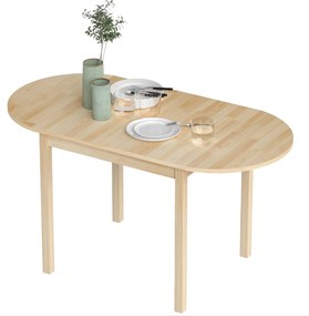 HOMCOM Összecsukható Étkezőasztal 6 Személy számára, Csepp-levelekkel, Ovális, Összecsukható Konyhaasztal Kisebb Terekhez, Étkezőbe, Konyhába 140 x 70