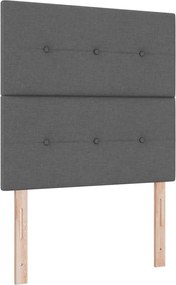 vidaXL LED Box Spring Ágy matracmal Sötétszürke 80 x 200 cm szövet