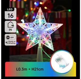 Aigostar - LED RGBY karácsonyi dekoráció 16xLED/3xAA csillag