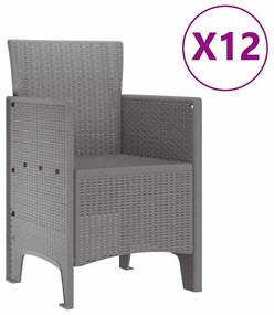 Kert étkező szett 13 pcs Világosszürke Poli rattan