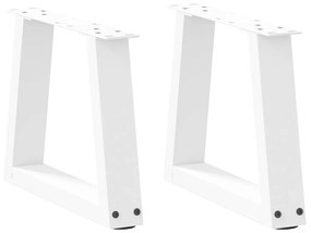 2 db fehér, V-alakú acél dohányzóasztal láb 40 x (30-31,3) cm
