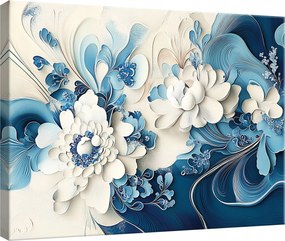 Vászon Falikép Virágok Kék Hálószoba Nappali Konyha 100x70