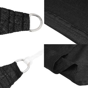 fekete trapéz alakú HDPE napvitorla 160 g/m² 4/5x4 m