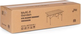 Kerti asztal, MultiGarden XLP150-95-1, fekete, 95 × 55 cm, összecsukható, magasság: 49,5 cm, hordtáskával, csúszásgátló lábak, teherbírás: 20 kg