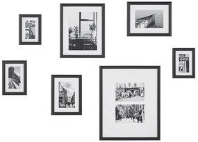 Hét darab kép fekete keretben ZINIARE Beliani