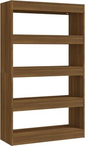 vidaXL barna tölgyszínű fa könyvszekrény/térelválasztó 80x30x135 cm