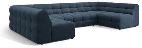 Sötétkék sarokkanapé (U alakú) Kendal – Micadoni