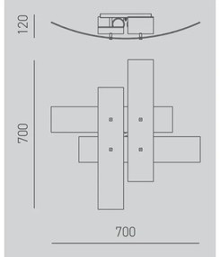 Gea Luce LARA P M arg - Mennyezeti lámpa LARA 2xE27/70W/230V 70 cm ezüst