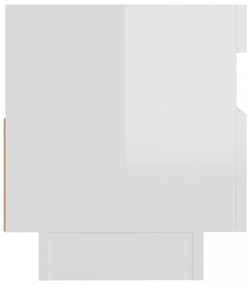 magasfényű fehér TV-szekrény LED-lámpákkal 80 x 35 x 40 cm