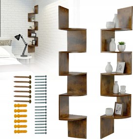 Sarokpolc, Fali polc 5 szintes Lebegő polc Fali polc