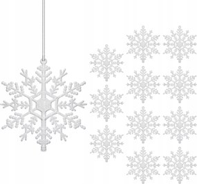 Karácsonyfa Bombák Fehér Hópehely Medálok 12x Karácsonyfa Dekoráció