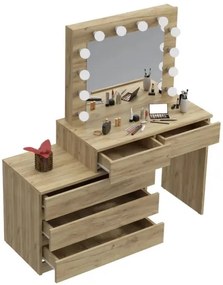 Fésülködőasztal  LED tükörrel Nicole tölgy craft