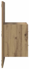 vidaXL Fali éjjeli szekrény 2 pcs Artisan tölgy 48,5 x 32,5 x 80 cm