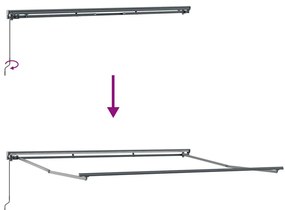 Behúzható napellenző Narancs és fehér 350x250 cm szövet