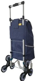 Zsibó kék lépcsőjáró gurulós bevásárlótáska teleszkópos