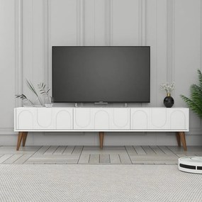 TV szekrény Lyon 44 - Fehér, Diós