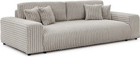 Világosszürke kordbársony kinyitható-tárolóhelyes kanapé 260 cm Justin – Ropez