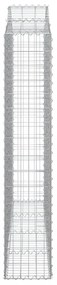 2 db íves horganyzott vas gabion kosár 200x30x160/180 cm
