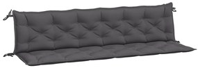 2 db antracit oxford szövet kerti padpárna 200 x 50 x 7 cm
