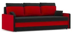 MILTON nagyméretű kinyitható kanapé Fekete /piros
