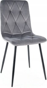 Tom Velvet kárpitozott szék fekete/szürke Sig nappaliba