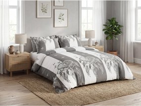 Mikroszálas ágyneműhuzat TIRSO szürke-fehér Ágyneműhuzat mérete: 2 db 70 x 90 cm | 200 x 220 cm