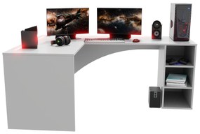 Sarok PC asztal Carbon (fehér) (B) (RGB LED világítással). 1054961
