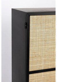 Fekete rattan komód 70x145 cm Guuji - White Label