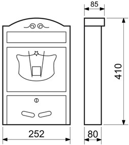 Postafiók BK 301, fekete / arany