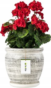 Kerámia kaspó ø28cm talppal Fehér fekete