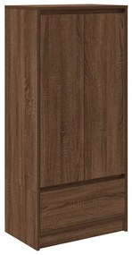 barna tölgy szerelt fa szekrény fiókkal 55,5x34x119,5 cm