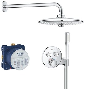 Grohe Grohtherm SmartControl, Tökéletes zuhanykészlet rejtett termosztáttal, 3 fúvóka, króm, 34744000