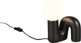 Fekete kerámia asztali lámpa (magasság 21,5 cm) Quinn – Reality