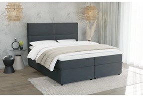 Szürke ágyneműtartós boxspring ágy 140x200 cm Rico – Ropez