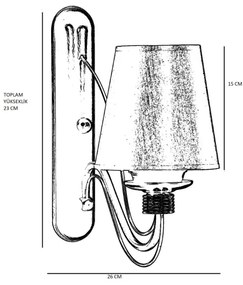 Fali lámpa CLASSIC 1xE27/40W/230V bronz/bézs