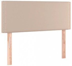 cappuccino színű műbőr rugós ágy matraccal és LED-del 80x200 cm