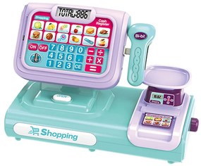 Játék pénztárgép, kék-lila