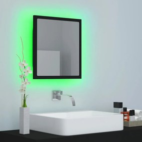 fekete akril LED-es fürdőszobai tükör 40 x 8,5 x 37 cm